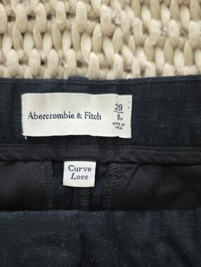 Abercrombie & Fitch Curve Love Black Linen Pants 29